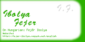 ibolya fejer business card